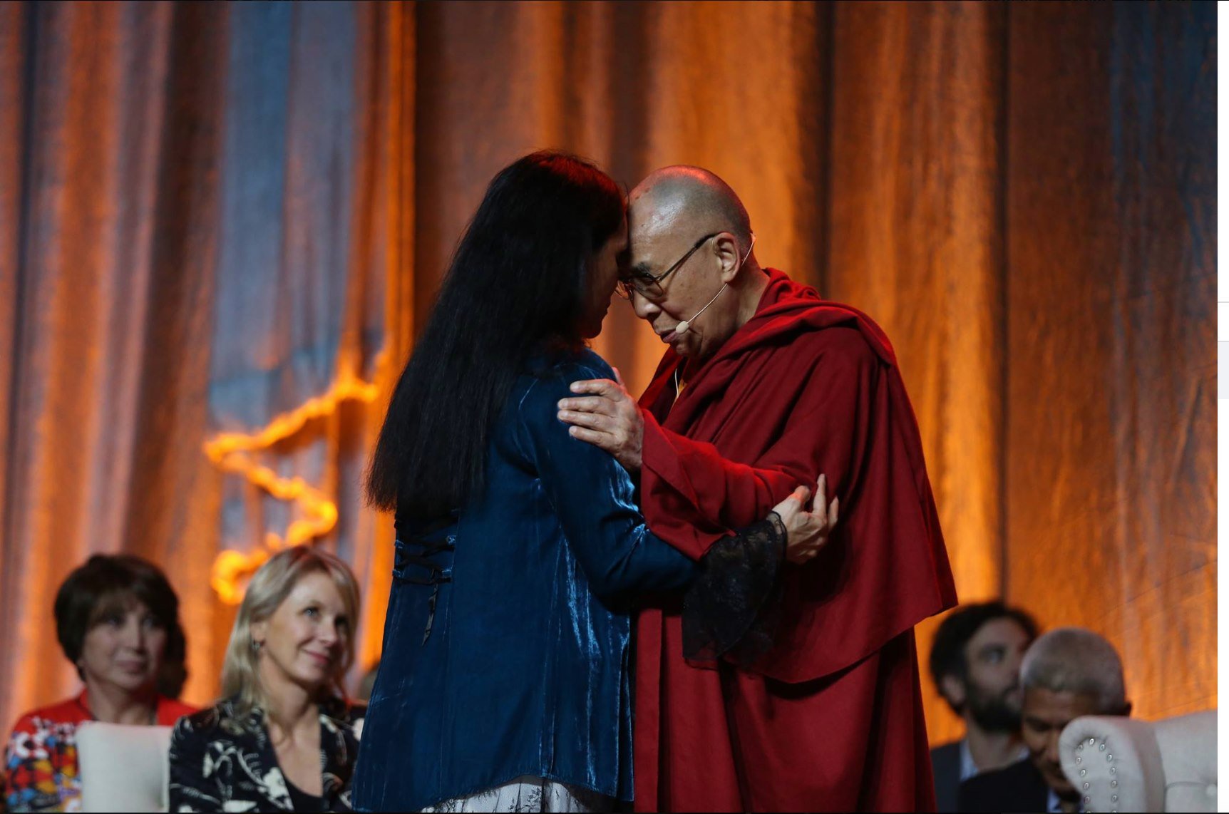 His Holiness the 14th Dalai Lama and Joanelle Romero